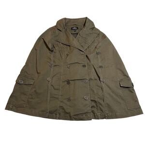 Vintage Bebe Addiction Button Up Utility Cape Jacket Size M Hipster Casual